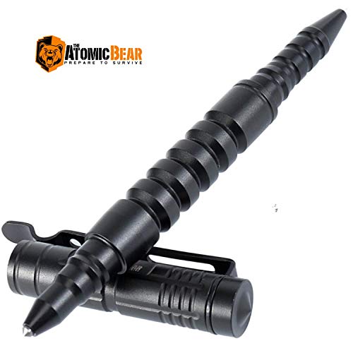 The Atomic Bear Tactical Pen Self Defence Pen And Window Breaker Used In Police And Military Gear Best Defense Ballpoint Pens With Free Pouch And 2nd Ink Refill