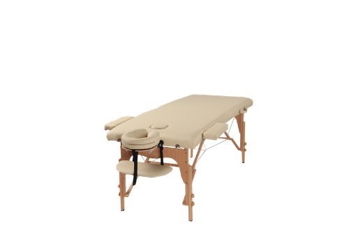 The Best Massage Table Two Fold Beige Portable Massage Table Pu Leather High Quality