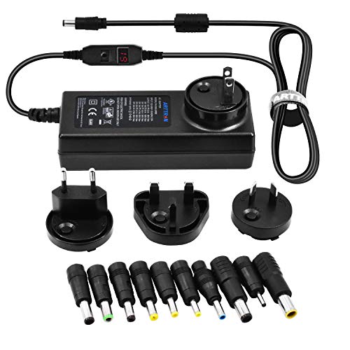 Travel Charger, 90w Laptop Adapter For Hp Song Toshiba Acer Asus Lenovo Dell Samsung Etc. Interchangeable Ac Blades For Usa Eu Uk & Au Included Best For Universal Traveler.