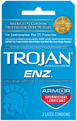 Trojan Enz Spermicidal Lubricant Condoms 3 Pack, Best