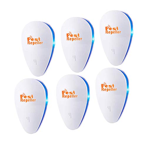 Ultrasonic Pest Repeller 6 Pack, 2020 Upgrade Plug In Pest Control,best Indoor Repellent For Children And Pets Safe, Electronic Pest Control, Mosquito, Mouse, Cockroaches,rats,bug, Spider, Ant