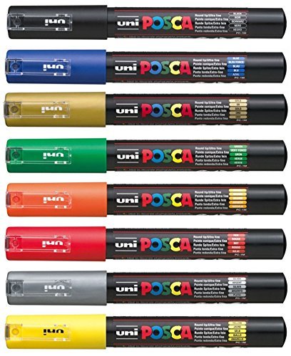 Uni Ball Uniball Posca Pc 1m Extra Fine Marker Pens The Set Of 8 Best Sellers