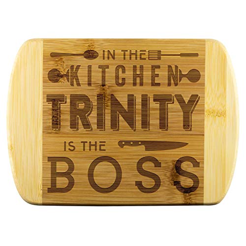 Unique Mothers Day Gifts In The Kitchen Trinity Is The Boss Funnyd Name Love Kitchen, Funny Kitchen Cutting Board, Bamboo Engraved Cutting Board, Best Gifts For Mom