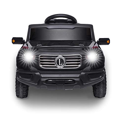 Value Box Electric Remote Control Truck, Kids Toddler Ride On Cars 6v Battery Motorized Vehicles Children's Best Toy Car Safe With 3 Speeds, Music, Seat Belts, Led Lights And Realistic Horns (black)