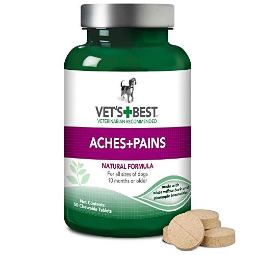 Vet’s Best Aspirin Free Aches + Pains Dog Supplement | Vet Formulated For Dog Pain Support And Joint Relief | 50 Chewable Tablets
