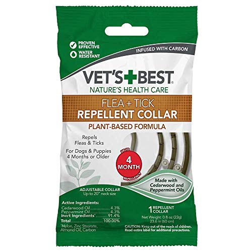 Vet's Best Flea And Tick Repellent Collar For Dogs | Pest Repellent Dog Collar | Dog Flea & Tick Treatment With Certified Natural Oils | Up To 20” Neck Size