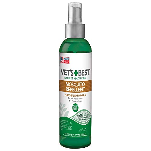 Vet's Best Mosquito Repellent For Dogs And Cats | Repels Mosquitos With Certified Natural Oils | Deet Free | 8 Ounces