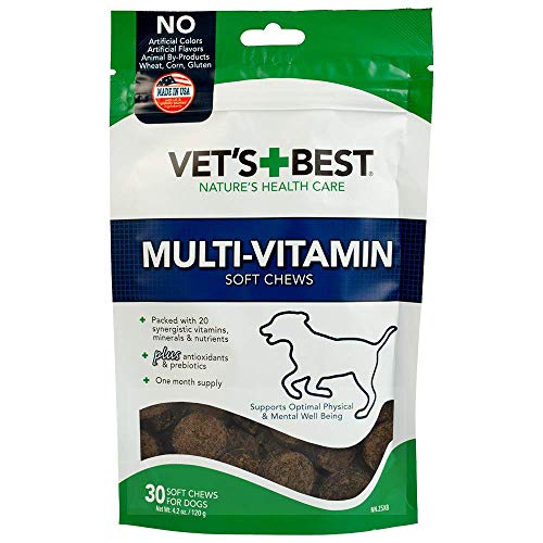 Vet's Best Multi Vitamin Soft Chew Dog Supplements | Vitamins For Dogs | Supports Dogs Physical & Mental Health | 30 Day Supply
