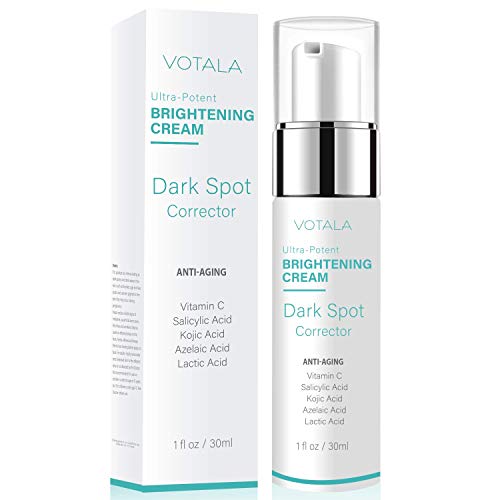 Votala Dark Spot Corrector And Anti Aging Skin Lightening Cream, Face & Eyes For Wrinkle, Fine Lines & Dark Spots, Vitamin A. Best Night & Day Anti Aging Treatment For Women & Men