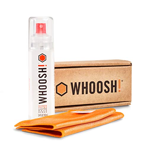 Whoosh! Screen Cleaner Kit – Best For– Smartphones, Ipads, Eyeglasses, Kindle, Led, Lcd & Tvs – Includes 3.4 Oz Bottle + 2 Premium Cloths