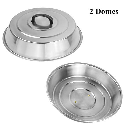 Zbxfcsh 2 Sets Bbq Accessories 12 Inch Round Stainless Steel Basting Cover Cheese Melting Dome And Steaming Cover, Best For Blackstone Camp Chef Flat Top Griddle Grill Cooking Indoor Or Outdoor