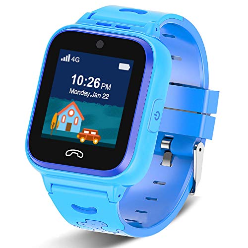 4g Kids Smartwatch Phone With Gps Tracker, Boys Watch Waterproof With Wifi/remote Monitoring/game/facetalk/call/sos/pedometer, Kids Best Gift Age 4 14 (blue)