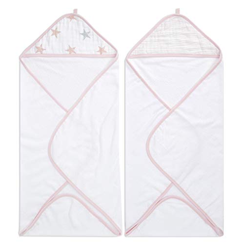 Aden + Anais Baby Hooded Towel|100% Terry Cotton Soft Baby Bath Towel For Kids, Toddlers, Infants| Newborn Girl And Boy Baby Wrap Towel |best Baby Shower Gift Idea, 2 Pack, Doll