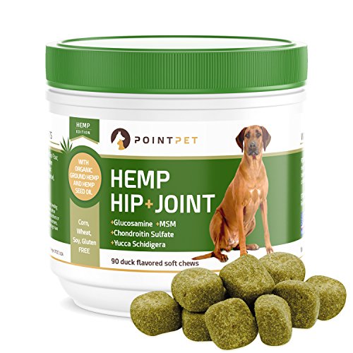 Advanced Hip And Joint Supplement For Dogs With Organic Hemp Seeds And Oil, Best Dogs Glucosamine Chondroitin, Msm, Omega 3, 6, Improves Mobility, Reduces Pain And Inflammation, 90 Soft Chews
