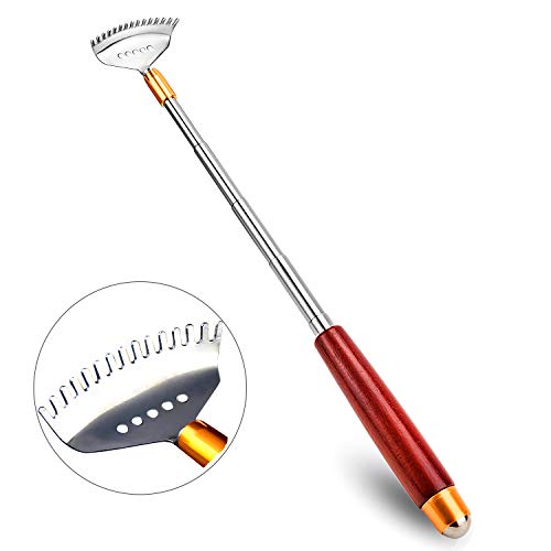 Back Scratcher, Best Back Scratcher For Women Men Adults Extendable With Massage Bead, Solid Wood Handle And Upgraded Wider 304 Stainless Steel Claw, Aznrszy Handheld Massager For Face Neck Foot