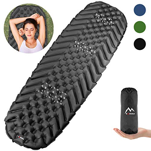 Baglobal Camping Sleeping Pad For Adults, Self Inflating Camping Mat With Inflated Bag And Two Way Valve, Lightweight, Anti Slip, Compact & Waterproof Best Sleeping Mat For Backpacking Hiking Tent