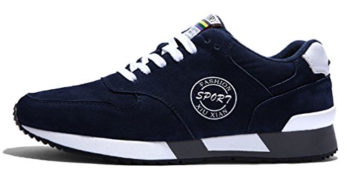 Best Balance Boys' Men's Running Shoes Leather Lace Up (6, Navy)