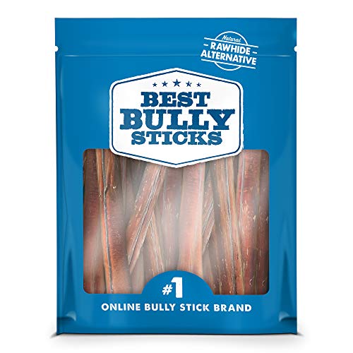 Best Bully Sticks Premium 6 Inch Thick Bully Sticks (18 Pack) All Natural, Grain Free, 100% Beef, Single Ingredient Dog Treat Chew Promotes Dental Health