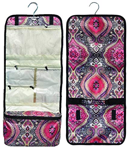 Best Mother's Day Gifts For Mom Large Pink Paisley Hanging Cosmetic Makeup Toiletry Travel Bag Case Kit Practical Great For Women Teen Girl Girlfriend