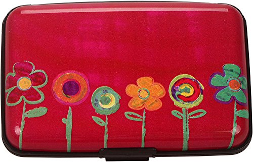 Bohong Aluminum Rfid Blocking Credit Card Holder For Men Women Stylish Travel Wallet Best Protection For Bank Debit, Id, Atm, Cards Against Scanning Criminals,flower