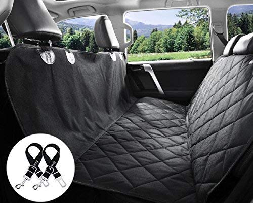 Bonve Pet Dog Seat Cover Waterproof Pets Car Liner With 2 Adjustable Pet Car Safety Belts Best Dog Hammock Bench Protector For Cars, Suv, Standard