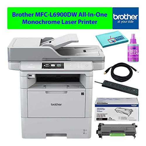 Brother Mfc L6900dw All In One Aio Multifunction Wireless Monochrome Laser Printer With Auto Duplex Best Value Bundle Includes Essential Cleaning Kit + Extra Toner