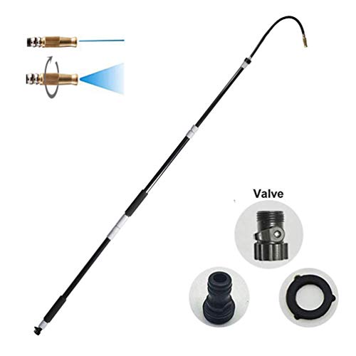 Buyplus Gutter Cleaning Tool Roof Retractable Gutter Cleaner, Telescoping Pole, Best Garden Hose Flexible Wand For Window Cleaning Washer Extendable House Clean Kit