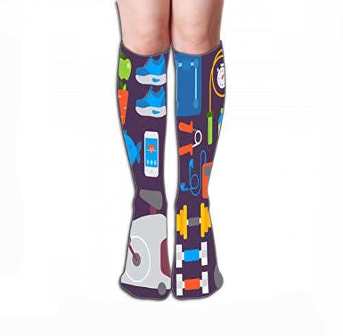 Compression Socks 19.7"(50cm) Women Knee High Or Men Best Stockings For Running, Medical, Sport Gym Fitness Equipment Inventory Healthy Food Machine