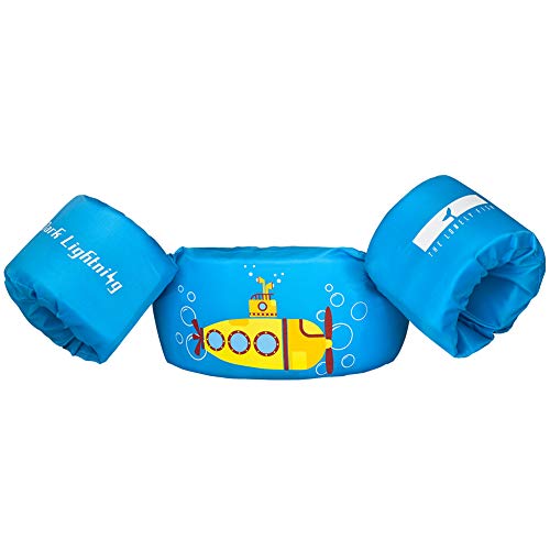 Dark Lightning Toddler Swim Vest, Best Baby Life Jacket For 30 50 Pounds, Kids Swimmies Floaties With Water Wings For Pool/puddle/beach, Play Like Jumper