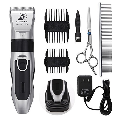 Dog Grooming Clippers Cordless Quiet Pet Hair Clippers Trimmer Rechargeable With Stainless Steel Blades Dog Comb Shears Best Professional Hair Clipper Set For Dogs Cats Pets Long Short Hair