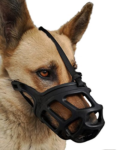Dog Muzzle, Breathable Basket Muzzles For Small, Medium, Large And X Large Dogs, Stop Biting, Barking And Chewing, Best For Aggressive Dogs (large, Black)