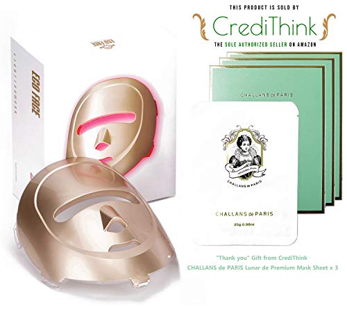 Eco Face Near Infrared Led Photon Mask For Home Led Therapy Gold | 120 Led Lights (60 Near Infrared & 60 Visible) | Electric Facial Skin Rejuvenation | Clinically Tested | Best Korean Skin Care