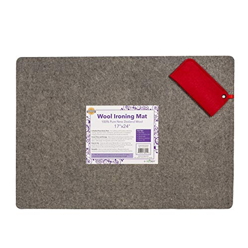 Ecoigy 17" X 24" Wool Ironing Pad, 1/2" Thick Wool Pressing Mat For Quilting, 100% New Zealand Wool Quilting Mat, Quilting Supplies And Notions, Best Ironing Mat With A Bonus Eyeglasses Case