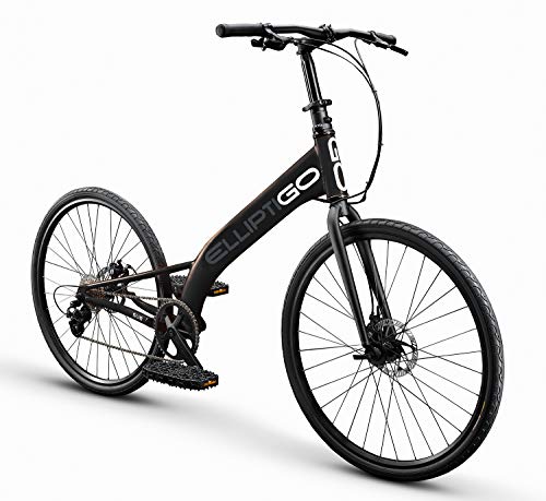 Elliptigo Rsub Road Performance Outdoor Stand Up Bike And Best Hybrid Indoor Exercise Trainer, Black