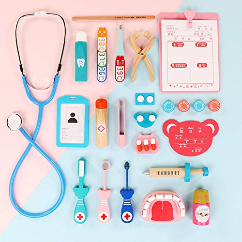 Foreen Simulation Wooden Teeth Medical Kit Tools Pretend Play Doctor Dentist Kids Toy Best Christmas Birthday Gift For Children