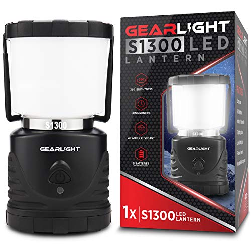Gearlight Led Camping Lantern S1300 Up To 72 Hours Battery Powered Light Best Outdoor, Camp, Tent, Hurricane, And Emergency Lanterns