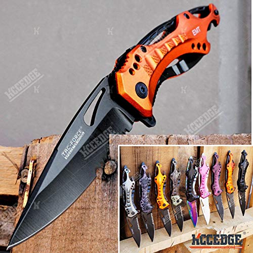 Kccedge Best Cutlery Source Survival Kit Pocket Knife Camping Accessories Razor Sharp 5 In 1 Multi Tool Knife Survival Folding Knife Camping Gear Edc 54436 (emt Orange)