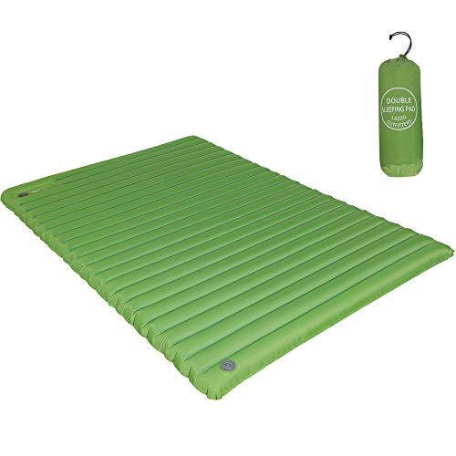 Lazzo Double Sleeping Pad Mat,ultralight 1800g/63.5oz,best Sleeping Pads For Camping,hiking,backpacking,tent.inflates In Just 7minutes.(green)