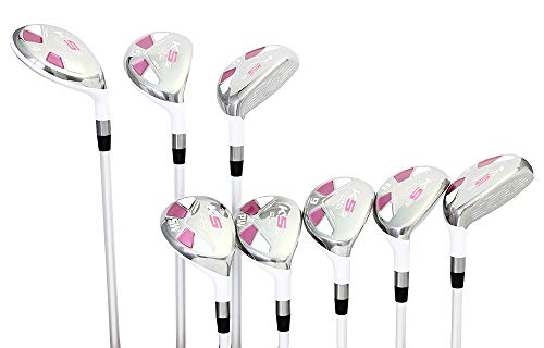 Majek White Pearl Petite Senior Ladies Golf Hybrids Irons Set New Senior Petite Women Best All True Hybrid Ultra Light Weight Forgiving Package Includes 4 5 6 7 8 9 Pw Sw All Lady Flex Utility Clubs