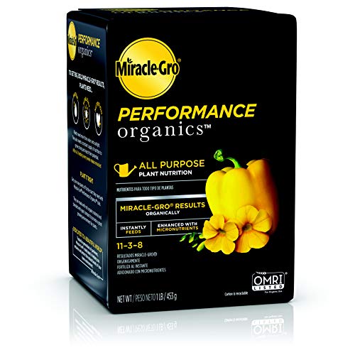 Miracle Gro Performance Organics All Purpose Plant Nutrition, 1 Lb. All Natural Plant Food For Vegetables, Flowers And Herbs Apply Every 7 Days For Best Results Feeds Up To 200 Sq. Ft.