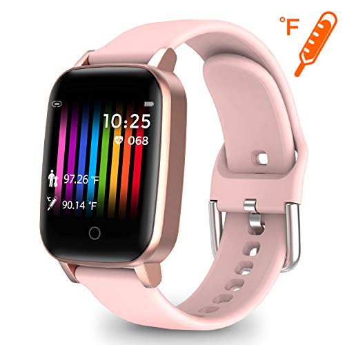 Morefit Heed Fitness Watches For Women, Heart Rate Fitness Activity Tracker Smart Watch With Body Temperature Measurement Step Calorie Coutner Sleep Tracker, Best Fitness Gift For Mother Lover Friends