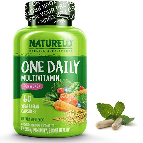Naturelo One Daily Multivitamin For Women Best For Hair, Skin, Nails Natural Energy Support Whole Food Supplement Non Gmo No Soy Gluten Free 60 Capsules | 2 Month Supply