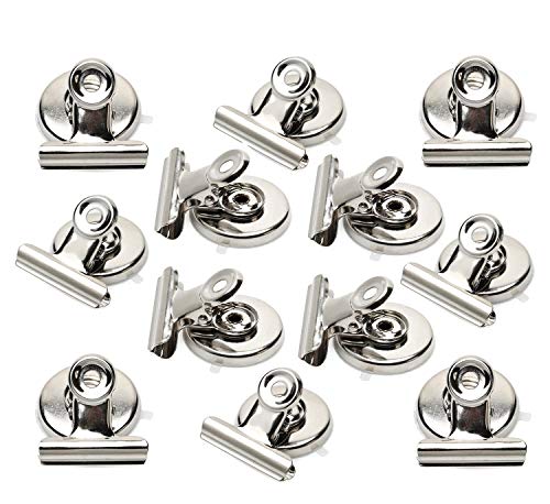 Ninth Five Magnetic Clips Heavy Duty Refrigerator Magnet Clips 31mm Wide Scratch Safe Clip Magnets Best For House Office School Use, Hanging Home Decoration, Photo Displays(12pack)