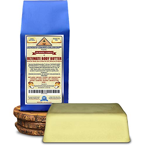 Organic Shea, Cocoa, Mango Butter Ultimate Body Butter Block 1 Lb (16 Oz) Best Price Highest Quality Raw, Unrefined Skincare Ingredient For Homemade Diy Lotion Making, Baby Care And Soap Making (usa)