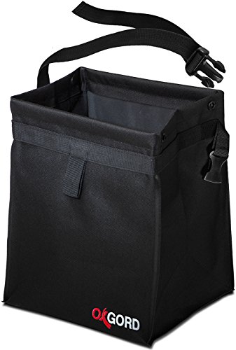 Oxgord Car Trash Can Bin Interior Garbage Waste Basket Container Organizer Vehicle Accessory For Travel And Camping Best For Hanging From Seat, Black