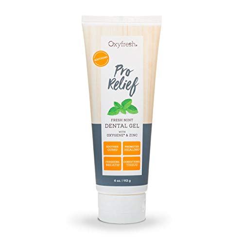Oxyfresh Pro Relief Dental Gel: Soothes Sensitive Gums Promotes Healing – Best For: Sore Gums, Tooth Extraction, Braces, Dentures, Canker Sore Dentist Recommended 4 Oz (1 4 Oz Tube)