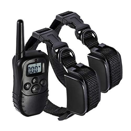 Paws & Pals Shock Collar For Dogs Safe W/adjustable Intensity, Waterproof, Electric Re Chargeable Best For S/m/l/x Large Dog Bark Remote Control Training Collar | Up To 330 Yards, Lcd, 100lv, 2 Pack