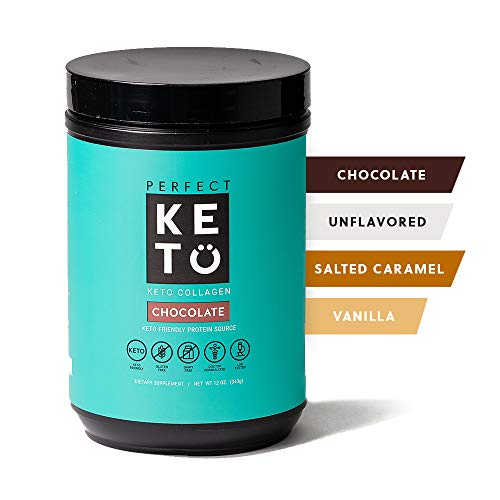 Perfect Keto Collagen Peptides Protein Powder With Mct Oil Grassfed, Gf, Multi Supplement, Best For Ketogenic Diets, Use In Coffee, Shakes For Women & Men – Chocolate