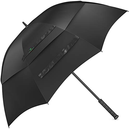 Procella Golf Umbrella 62 Inch Large Oversize Windproof Waterproof Automatic Open Rain & Wind Resistant Vented Double Canopy Best Golf Sized Stick Umbrellas For Men And Women Sturdy Portable (black)