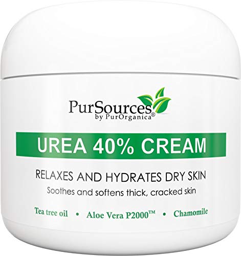 Pursources Urea 40% Foot Cream 4 Oz Best Callus Remover Moisturizes & Rehydrates Thick, Cracked, Rough, Dead & Dry Skin For Feet, Elbows And Hands + Free Pumice Stone 100%